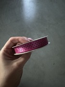 Wstążka satynowa fuksja w kropki 12mm