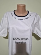 T-shirt biały z cyrkoniami 