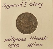 Zygmunt I Stary półgrosz litewski 1510 Wilno 