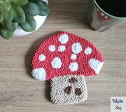 Podkładka/Podstawka pod kubek, handmade, muchomor - Kłębi Się