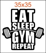 Naklejka Eat Sleep Gym Repeat DUŻA