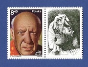 Fi 2580 z przywieszką (z bloku 114). 100 rocznica urodzin Pabla Picassa.