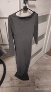 Sukienka siwa, prosta, długa. Rozm.xs. 