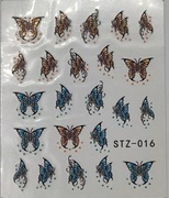 Naklejki wodne na paznokcie motyle STZ016