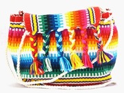 Kolorowa mała torebka na ramię na lato, plaża, wyjątkowy unikat, rękodzieło