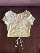 Koszulka T-shirt bluzka top miętowy ze ściągaczem XS