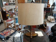 Lampa Stołowa Nocna Mosiężna Vintage