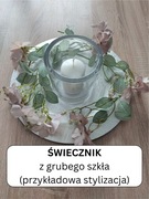 Masywny świecznik z grubego szkła wazon las w słoiku ogród w słoiku