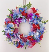 Wianek wiosenny polne kwiaty dekoracja stroik wieniec diy ozdoba wystrój