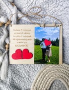 Ramka, walentynki, grawerowane życzenia 