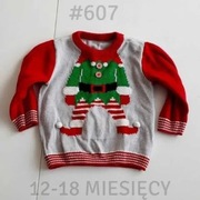 Sweterek Matalan 12-18 miesięcy 80-86cm świąteczny elf