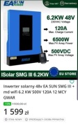 Inwerter solarny 48v EA SUN SMG III + md wifi 6.2 KW 500V 120A  12 MCY GWAR