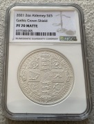 NGC PF70 2021 Alderney, matowa gotycka Victoria Shield Crown,W.Brytania