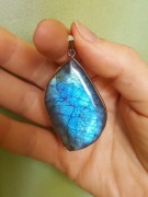 duży wisiorek labradoryt niebieski 56x26 mm