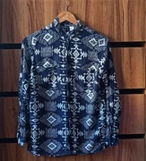 Granatowa koszula w azteckie wzory- lekka. 