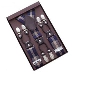 Szelki męskie Vintage 3.5*120cm w kratę 