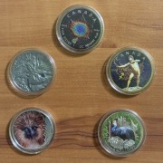 Zestaw 5 Monet Kanadyjski Liść Klonowy Wyspy Niue Jungle Life Wyspy Cooka