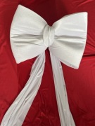 Kokarda welurowa różne kolory beż ecru 60x45 welur beż na ściankę chrzciny