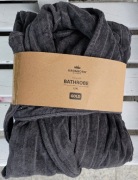 SZLAFROK MĘSKI SZARY L/XL KRONBORG OF DENMARK BATHROBE GOLD TOLLARP 