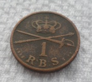 Dania Chrystian VIII Oldenburg 1 rigsbank skilling szyling 1842 KM# 726