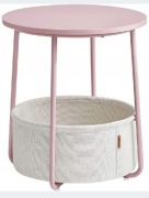 Stolik Oskar okrągły 45 x 45 x 50cm biały, odcienie różu