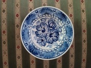 Talerzyk fajansowy kobalt talerz głęboki wersja mini fajans Włocławek PRL