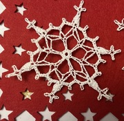 Dekoracje choinkowe 6 sztuk średnica ok 10cm Ręcznie robione na szydełku 