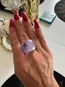 Pierścionek kryształ fioletowy Premium 