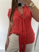 Hallumber bluzka z kokardą wiskoza top koszula 