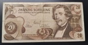 Banknot 20 Szylingów Austria 1967 stan obiegowy bezterminowo wymienialny