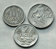 1974  5 zł Rybak + 2 zł Jagody + 1 zł  zestaw  3 sztuk Stan! Wyprzedaż 