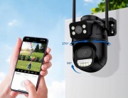 Dual Lens Kamera IP Obrotowa WiFi 8Mp zewnętrzna monitoring