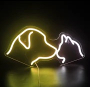 NEON SZYLD KOT PIES SKLEP ZOOLOGICZNY HOTEL GROOMER WETERYNARZ 3 KOLORY