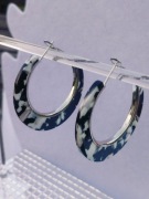 Kolczyki koła biały czarny srebrny