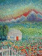 obraz olejny impresjonizm lato pejzaż góry 