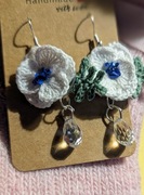 Kolczyki na szydełku hand made, boho. Kwiatki