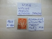 znaczki Fi 187 WMG 1924r. Herb DANZIG Niemcy PMW Rzesza RZADKOŚĆ klej