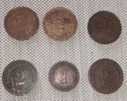 Niemcy Cesarstwo Niemieckie 1871 - 1922 zestaw 1 2  fening 1875