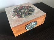 Pudełko, szkatułka, wianek decoupage, 