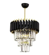 Lampa kryształ elegancka glamour czarny złoty