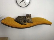 Półka ścienna dla kota, FALA 95 cm, gięta, niesymetryczna, lewa, SH-M-W75UL