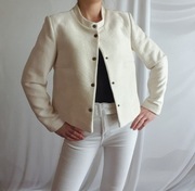 Kurtka Damska Kremowa Wiosenna Strukturalny Splot H&M M 38 L 40