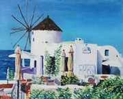 Obraz olejny GRECJA - SANTORINI 4    30x24cm