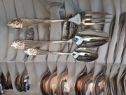 Posrebrzane sztućce PRL spółdzielnia Rzemieślnicza Warszawa 19 elementów