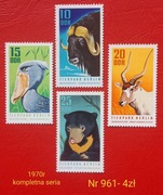 Znaczki fauna:961: zwierzęta, ptaki- DDR/NRD 1970r **