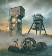 Śląsk - Świętochłowice - Dwie wieże KWK Polska grafika 50x50cm