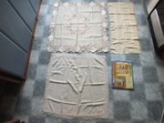 zestaw 4szt. serweta 87x84cm haft maszynowy VINTAGE bieżnik PRL obrus 160