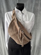 Nerka torebka taupe zamsz naturalny Włoska - nowa