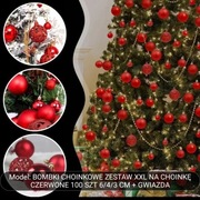 BOMBKI CHOINKOWE ZESTAW XXL 100 SZT CZERWONE MAT POŁYSK 