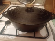 BRYTFANNA ŻELIWNA GĘSIARKA DUŻA DO PIECZENIA 4,5L DO PIEKARNIKA NA INDUKCJĘ